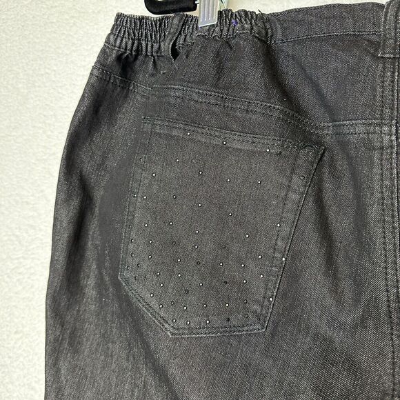 2/$30 Catherines Studded Rhinestone Straight Leg Jeans Size 22W Stretch Western - Picture 9 of 13